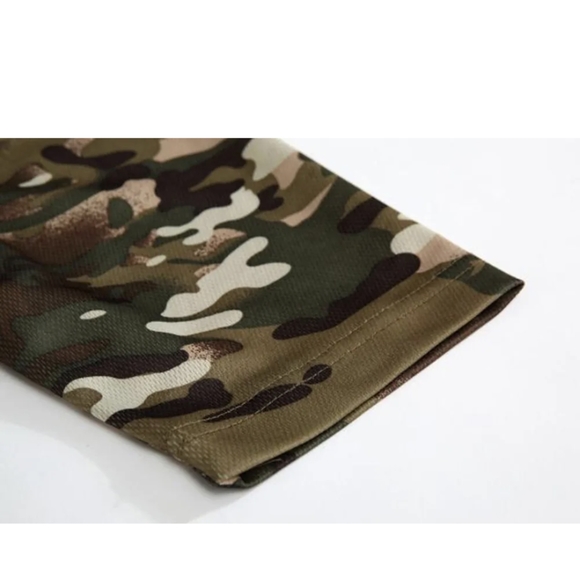 Mens Camo Hunting Short Sleeve Shirt Quick Dry Sun Protection Athletic Shirts US - Picture 2 of 9